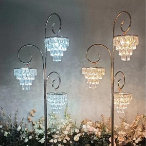 Nuovi Lampadari in Cristallo di Ferro per Matrimoni, Forma Moderna a <span class=keywords><strong>Diamante</strong></span>, Controllo Touch, Luce LED per Decorazioni di Cerimonie Nuziali - Product Image 4