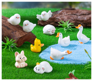 Bureau petits ornements dessin animé salon jardin décoration résine animal artisanat 3D mignon canard oie enfants figurines à collectionner - Product Image 2