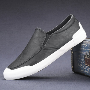 Chaussures plates classiques à enfiler en cuir PU, mocassins décontractés pour hommes, tendance et confortables - Product Image 4