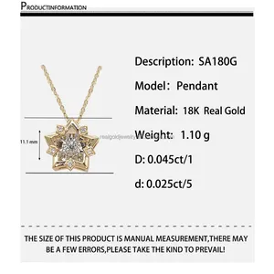 Populaire étoile pendentif collier 18K AU750 véritable or colliers véritable diamant bijoux femmes mariage fiançailles cadeau