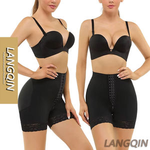 LANGQIN Leggings sculptants pour femmes grandes tailles, rehausseur de fesses et de hanches rembourré, culotte gainante ventre plat en dentelle respirante - Product Image 1