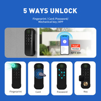 Cerradura Inteligente Electrónica IP55 con Desbloqueo Remoto, Huella Dactilar, Contraseña, Tarjeta, Soporte en la Nube - Tuya WiFi TTlock, Aleación de Aluminio, Color Negro