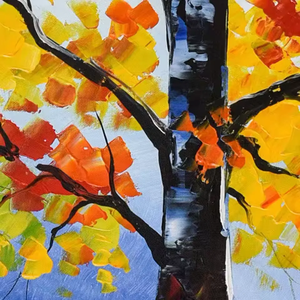 Pinturas a Óleo Impressionista Artesanal de alta Qualidade Paisagem Floresta do Outono Wall Art Queda Deixa Caminho para Escritório Home-Paint - Product Image 4