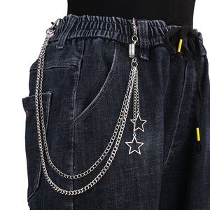 Star Pendant Double Layer Pants <b>Chain</b> Zinc Alloy Hip Hop <b>Waist</b> <b>Chain</b> Daily Wear - Product Image 2