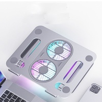 Support de refroidissement pour ordinateur portable en aluminium à prix d'usine, avec double ventilateur RGB, pliable et ergonomique, pour bureau