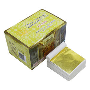9x9cm Taiwán K hoja de oro 2000 uds/hojas <span class=keywords><strong>para</strong></span> artesanía chapado <span class=keywords><strong>en</strong></span> oro decoración Interior pasta acrílica arte dorado - Product Image 2