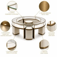 Vitrine de présentation de bijoux de luxe personnalisable avec éclairage LED en verre, écologique et durable pour les bijouteries et les centres commerciaux