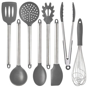Utensili da cucina in silicone con manico in acciaio inossidabile 430 - Product Image 3