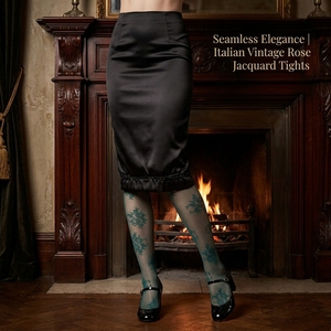 Collants Jacquard Vintage à Motifs Floraux Lonati OEM/ODM, Collants Transparents Effet Dentelle Romantique, <span class=keywords><strong>Bas</strong></span> en <span class=keywords><strong>Nylon</strong></span> Respirants et Sans Coutures - Product Image 1