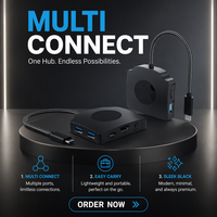 USB-C 8-in-1 Docking Hub PD3.0 USB 3.0 Perangkat Pengambilan Video Input Audio untuk Siaran Langsung