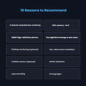 Cámara para Auto 1080P con Pantalla IPS de 3 Pulgadas, Vista Completa, WiFi, Sensor G, Tarjeta TF de 32GB, Soporte Multi-Idioma, Amplio Rango de Temperatura - Product Image 4