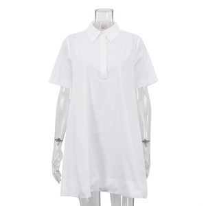 Abbigliamento da <span class=keywords><strong>donna</strong></span> 2025 alla moda abiti estivi Casual manica corta in cotone bianco Chemise Femme <span class=keywords><strong>Polo</strong></span> abito da <span class=keywords><strong>donna</strong></span> - Product Image 4