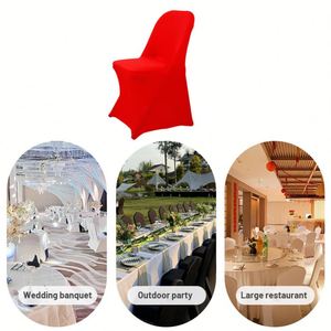 Fundas para Sillas Plegables al por Mayor, de Poliéster, Lavables a Máquina, Colores Sólidos, Fundas Simples para Sillas para Bodas - Product Image 6