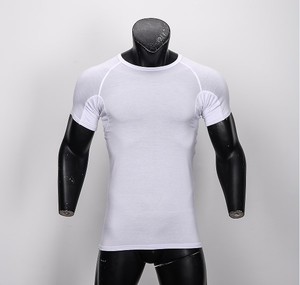 Chất lượng nách Pad Lót người đàn ông áo thun mỏng phù hợp với nách mồ hôi bằng chứng undershirts người đàn ông Crew Neck trống Trắng Sweatproof t Áo sơ mi - Product Image 2