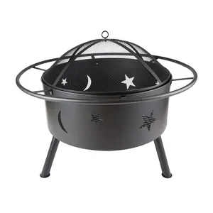 Popular Design Wood Burning Portable Brazier Shape Star And Moon Heavy Duty Bonfire Fire Pit For Outdoor Patio