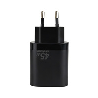 Chargeur GaN 45W Type C Double Port, Chargeur Mural USB C PD Super Rapide pour Téléphone Mobile, Adaptateur pour iPhone Samsung