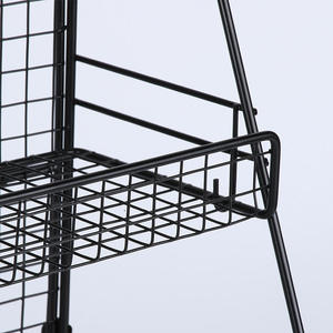 أرفف حمام شبكية متينة من مستويين حديثة ، خزانة سلكية غير مطوية ، منظم تخزين لتخزين المطبخ - Product Image 5