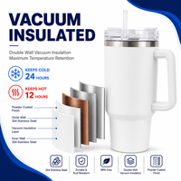 Gobelet isotherme en acier inoxydable de 40 oz (1080 ml) avec logo personnalisé, poignée et paille, anti-fuite, pour voyage, cadeau d'entreprise