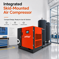 Compresseur d'air à vis 5-en-1 de 110 kW avec pompe PLC, récepteur d'air, sécheur par adsorption, filtre et refroidissement par air pour l'exploitation minière et les carrières