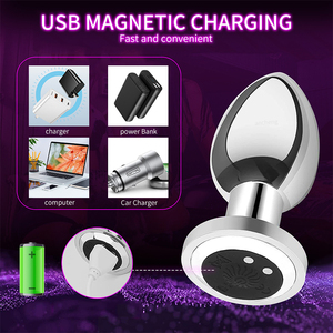 Hot Selling Afstandsbediening Metalen Prostaat Massager Anale Vibrerende Butt Plug Vibrator Voor Volwassen Vrouwen Mannen Seksspeeltjes - Product Image 4