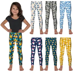 Low Moq Custom Peuter Meisjes Leggings Voor Baby Kids Bloemenpanty Boterachtige Zachte Bedrukte Legging Voor Kinderen