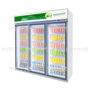 Utilisation commerciale étage debout <span class=keywords><strong>deux</strong></span> portes <span class=keywords><strong>porte</strong></span> en verre verticale réfrigérateur congélateur vitrine - Product Image 2