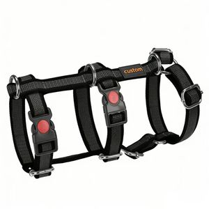 工場カスタム中型猟犬用ハーネス、調節可能、脱走防止、高強度、アニマル柄、ヘリンボーンスタイル、ナイロン製トレーニング用 - Product Image 1