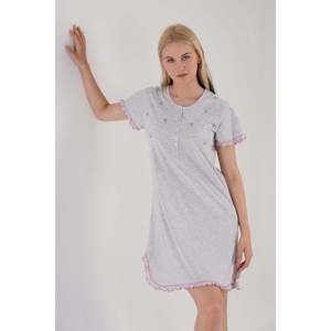 Túnica KADIN P.SUPREM PATLI KISA KOL ETEGI OVAL BIBILALI - Gris Melange - Gris Melange - Product Image 1