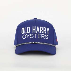 Custom Logo Sport Rope Baseball <b>Cap</b>,<b>Waterproof</b> Laser Cut Drilled Hole Perforated Gorras,5 Panel Blue Polyester Golf Dad Hat - Product Image 1