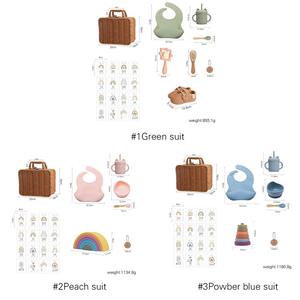 <span class=keywords><strong>Coffret</strong></span> vaisselle en silicone pour bébé, jouet empilable arc-en-ciel, vaisselle vintage pour la <span class=keywords><strong>naissance</strong></span> des enfants - Product Image 4