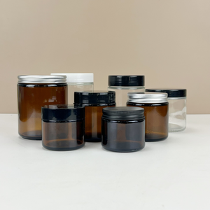 2 oz 150 ml Transparent Amber Skincare <b>Jars</b> Frosted <b>Glass</b> Cosmetic <b>Jar</b> Gold <b>Lids</b> <b>Glass</b> Packaging 60g - Product Image 3
