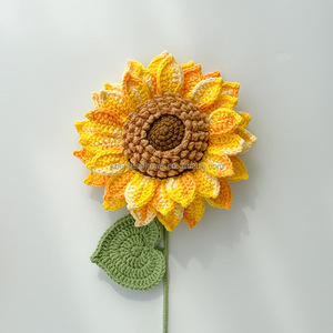 Bouquet de fleurs au crochet <span class=keywords><strong>tournesol</strong></span> fait main en gros pour la Fête des Mères et la Saint-Valentin – USA - Product Image 4