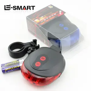 5Led Circular 7 Flash Mode Safety Waterproof Laser Tail Flashing Led Warning Lamp Bicycle Bike Rear Light