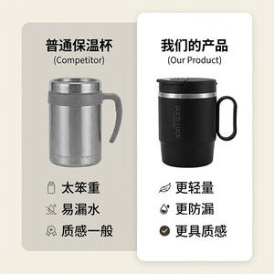 304 Stainless Steel Mug With Lid And <b>Tea</b> <b>Infuser</b> Office Coffee Cup For Adults 12 24 Hours Insulation - Product Image 5