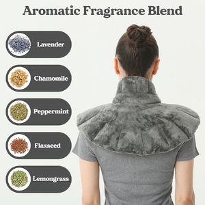 Calentador de cuello y hombros calentado para microondas de lavanda, almohadilla de calentamiento de cuello ponderado para aliviar el dolor, semillas de lino, bolsa de trigo - Product Image 5