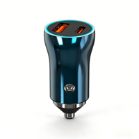 Chargeur de voiture portable mini à double port en alliage d'aluminium à charge rapide pour iPhone Samsung Huawei - Vente flash