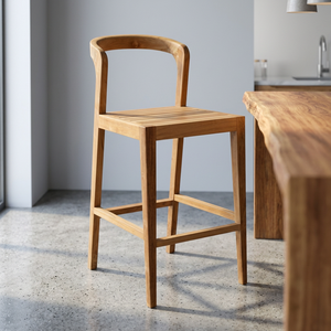Tabouret de bar en bois moderne, design scandinave, meuble de bar durable pour la maison - Product Image 5