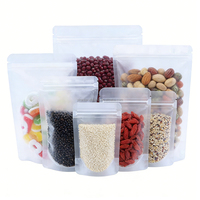 Sachet d'emballage liquide réutilisable en plastique mat dépoli avec fermeture éclair, type stand-up, en stock