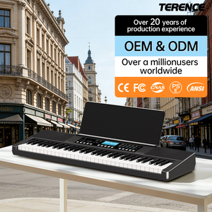 TERENCE EK61Q <span class=keywords><strong>Piano</strong></span> numérique 61 touches, 450 tons, 150 rythmes, clavier MIDI portable pour débutants, avec haut-parleurs HiFi - Product Image 1