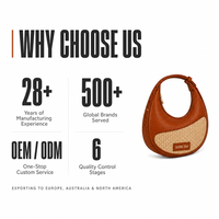 Sac Hobo Croissant en Cuir Pleine Fleur Cognac 3453, Tressé à la Main en Fibres Naturelles, Bandoulière Réglable, Sac à Main d'Épaule pour Femme, Vente en Gros