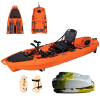 Kayak de pêche modulaire à pédales 2024, 1 place, kayak modulaire simple, design détachable en 2 sections, canoë/kayak de 10 pieds pour les lacs et les rivières