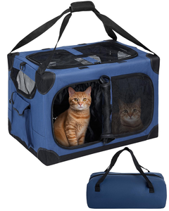 Travel Pet Carrier Bag Collapsible Dog <b>Crate</b> Kennel Dog Carrier for 3 Door Portable Soft Sided Folding for Cats Small Animals - Product Image 1