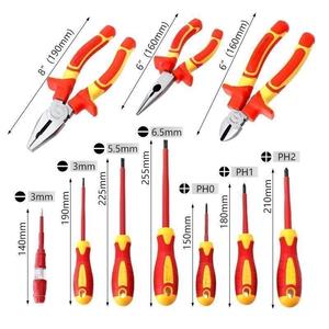 Công cụ đặc biệt Kit cho thợ điện 9 Piece bit từ Kit cách điện thợ điện tuốc nơ vít công cụ thiết lập A1 carton OEM trường hợp khó khăn - Product Image 5