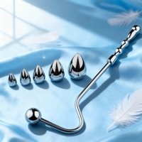 Masseur manuel écologique 100 % étanche en acier inoxydable en forme de boule, baguette de massage G-spot, plug anal, bâton de masturbation, jouet sexuel