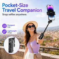 Trépied perche à selfie P15Mini en promotion avec support de téléphone et Bluetooth sans fil, mini trépied portable pour iPhone et Android, idéal pour la prise de vue de vlogs