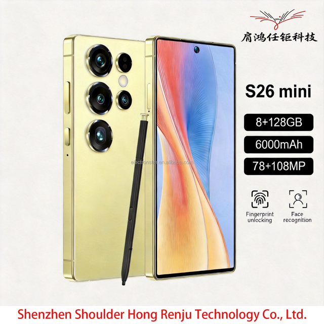 S26 Mini  Android  15 Phone 8+128G  5.5inch 2026 NEW 5G Smartphone Flash Memory Built-in Pen Design High Configuration WCDMA