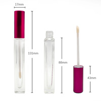 Flacon en verre pour mascara rectangulaire de 7 ml, personnalisé, petit, transparent, fond épais, vide, pour sérum pour cils, eye-liner, brillant à lèvres