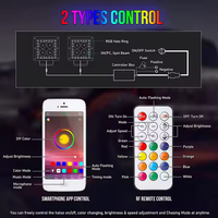 Télécommande sans fil RF étanche 3 pouces 18w RGB Square Offroad Lights Led Work Light Party Light avec Chaser RGB Halo