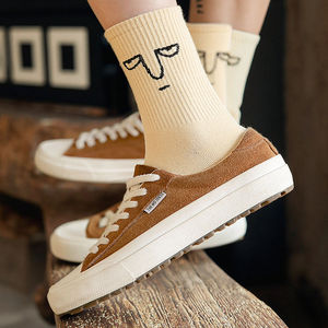 Kaus kaki pergelangan kaki wanita musim gugur grosir katun bersirkulasi kaus kaki polos desain sekolah Moticonsi satu lampu pas untuk penggunaan sehari-hari - Product Image 2