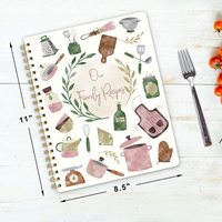 Cahier de recettes Journal Livre de recettes vierge Livre de recettes 8.5 "X 11" Livre de recettes vierge pour écrire avec des autocollants d'onglets